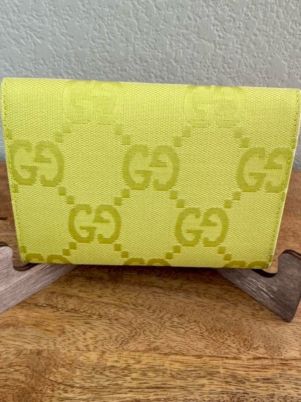 Gucci Neon Yellow GG Canvas Wallet